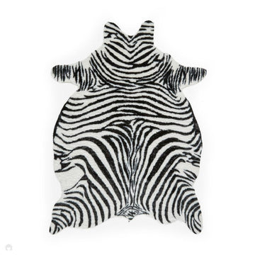 Faux Fur Zebra Print White/Black Rug-Think Rugs-Rug Love - The Most Loved Rug Store